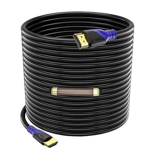 Rommisie 4K/60HZ HDMI Cable 25M (HDMI 2.0,18Gbps) Ultra High Speed Gold Plated Connectors,Ethernet Audio Return,Video 4K,FullHD1080p 3D Compatible with Blu-Ray,TV, Playstation, PS3, PS5, PC, HDTV