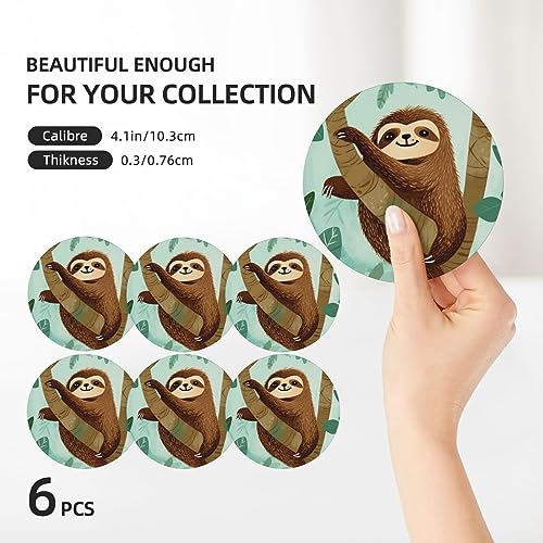 Dessous de verre céramique absorbant Hug Tree lot de 6 support liège table