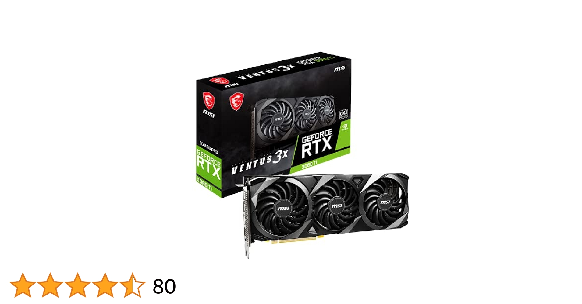 Amazon | MSI GeForce RTX 3060 Ti Ventus 3X 8G OC LHR