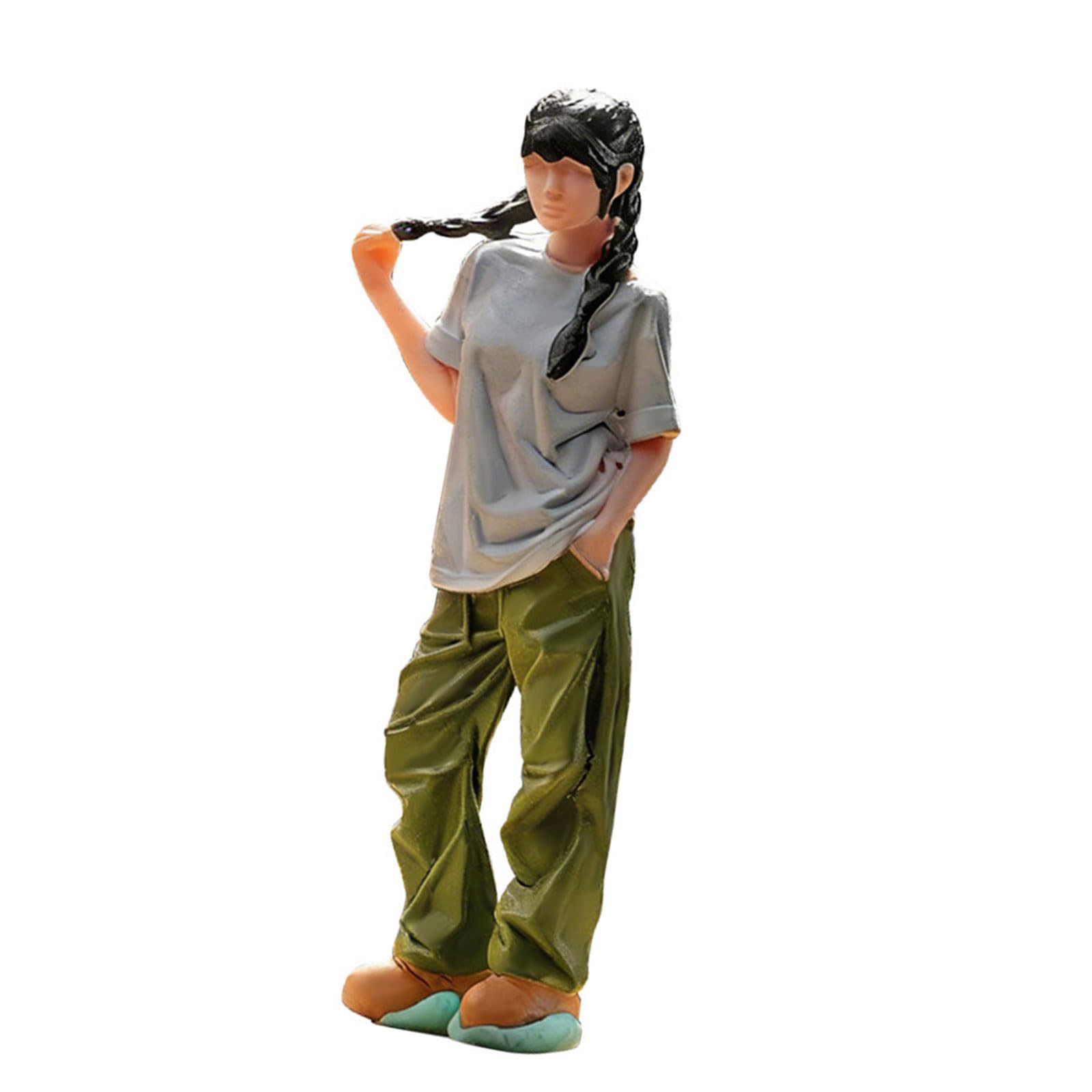 HDOYTXXM Realistic Lounge Girl Figure Model for Architectural Displays Dioramas Props 1: 64 Scale Hand Painted Miniature Figure Miniature People