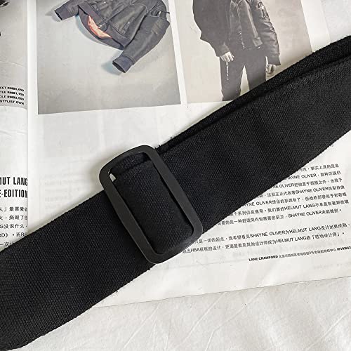 Bolsa transversal de ombro de lona macia moda feminina masculina bolsas de grande capacidade, Preto