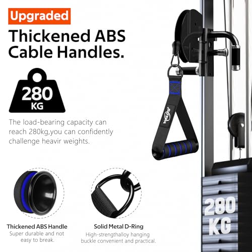 Image of Exercise Handles, Cable Machine Handles for Gym Cable Attachments Training | 2 Pack Heavy Duty Handle with Non Slip Grip for Cable Machines, Pull Down Workouts, Resistance Bands and Home Gym Equipment