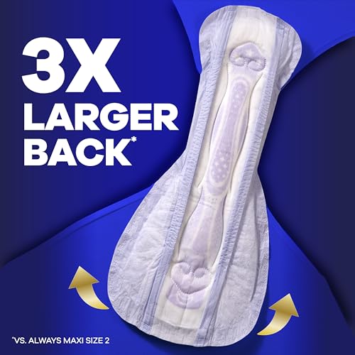 Image of Always Maxi Overnight Feminine Pads with Wings for Women, Size 6, Ultimate Heavy Overnight Absorbency, Unscented, Up to 100% Leak-Free Protection, 21 Count