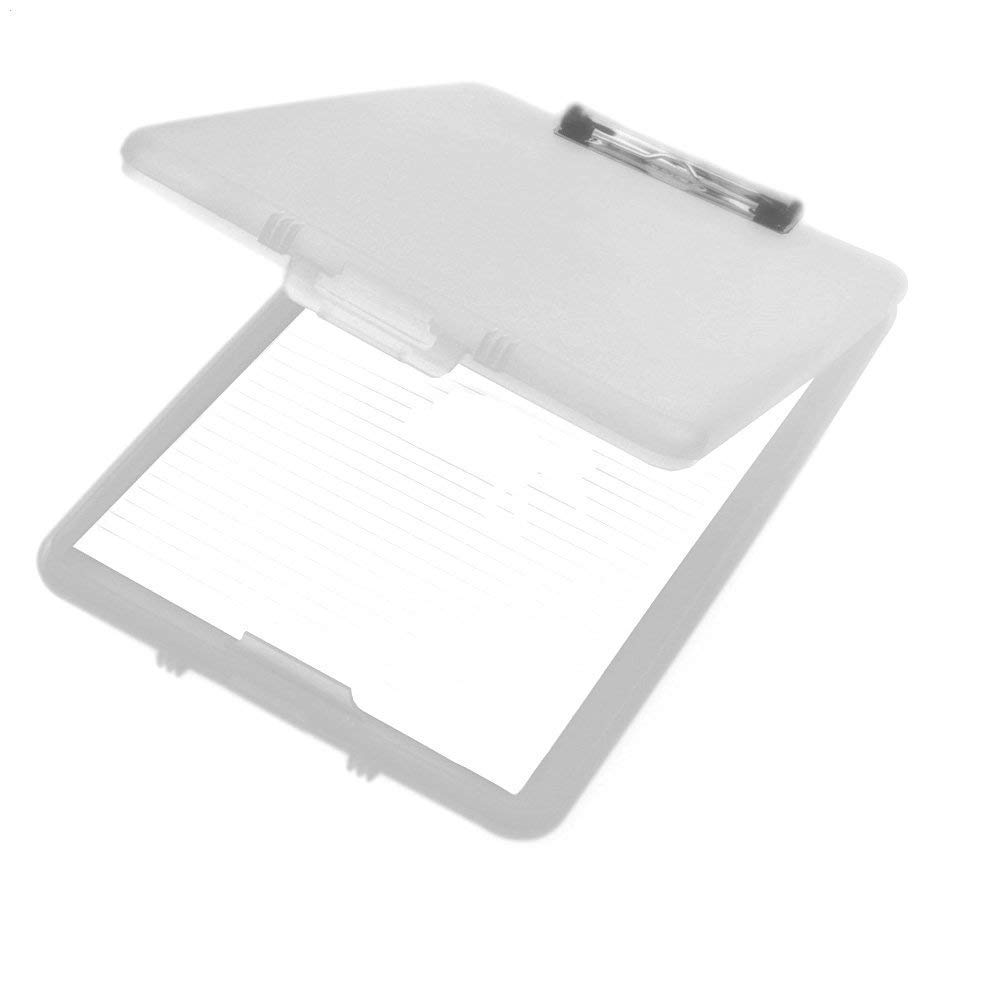 2 x Compact Clipboard Paper Storage Box File Clear