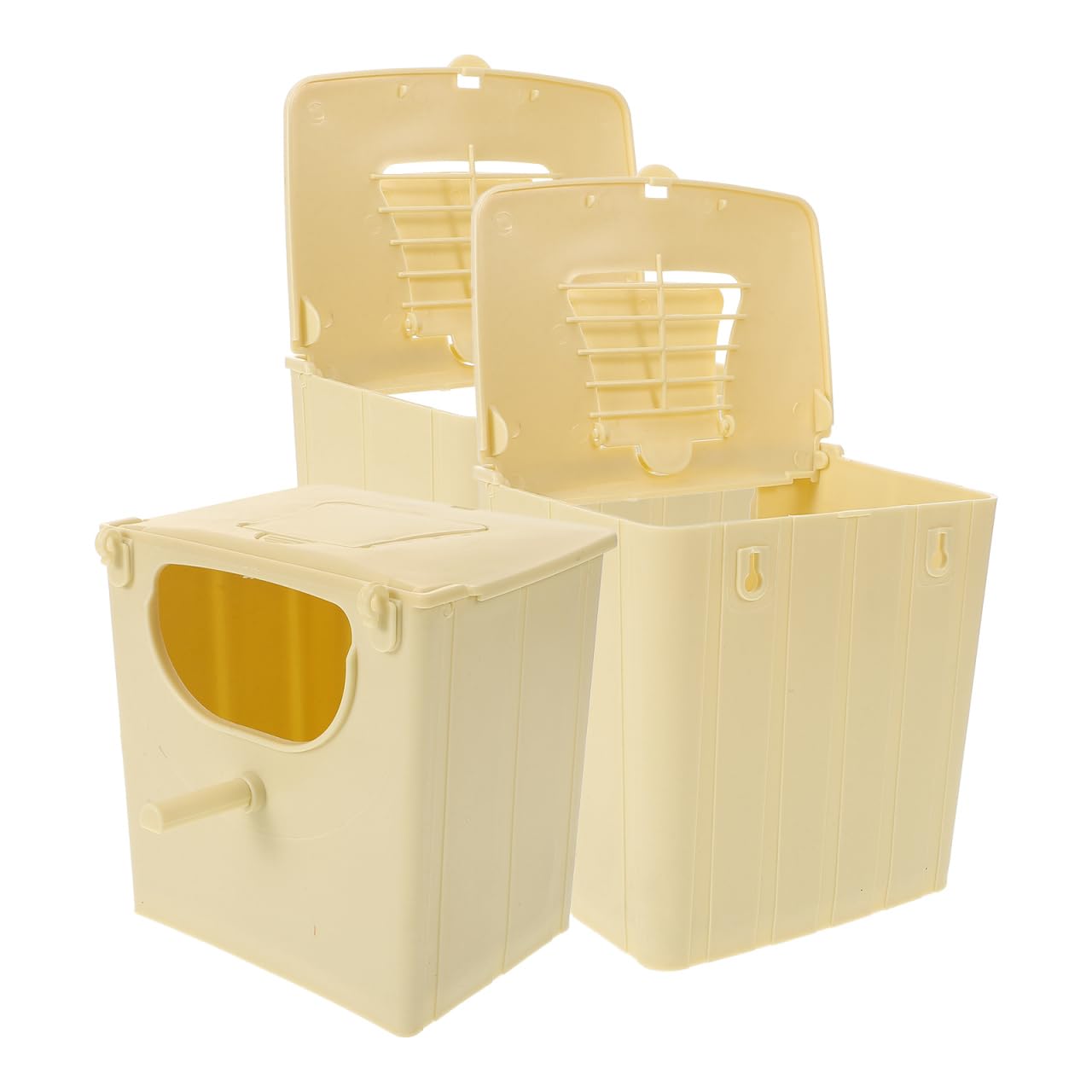 Happyyami Nichoir À Oiseaux Suspendu en Plastique 3 Pièces Boîte D'Élevage pour Perruches Calopsittes Conures Jardin Maison