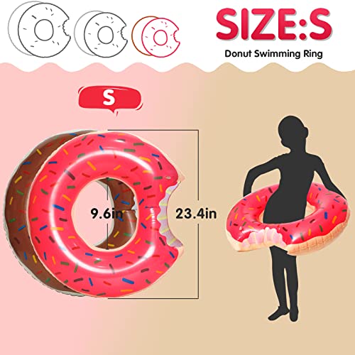 Dmar Donut Pool Floats Donut Pool Floatie Donut Tube Pool Doughnut Pool Float Donut Inflatables Doughnut Inner Tube Doughnut Pool Floatie Donut Pool Ring Donut Swimming Ring, 23.4'', 2Pcs #TOP1