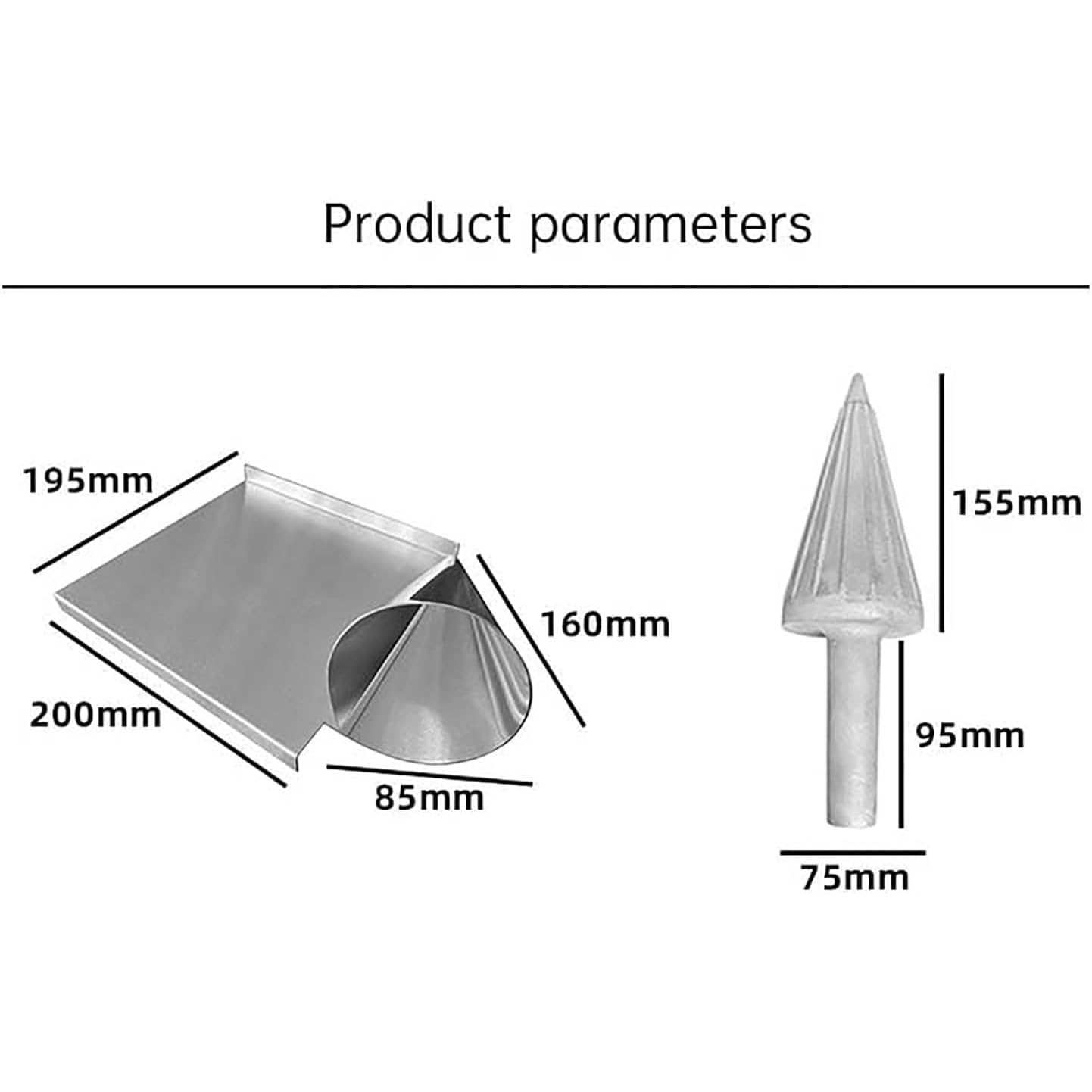 Outil de formation de cônes de gaufres, acier inoxydable, moule de façonnage de cornets de crème glacée avec surface lisse, outil de cuisson professionnel for cuisine, boulangerie et usage commercial