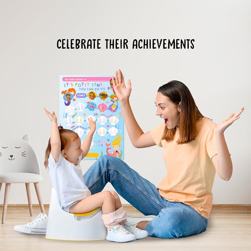 Image of Potty Training Rewards for Toddlers Girl x 10 pcs - Mermaids Underwater - Potty Training Sticker Chart for Girls - Routine Calendar - Train to Poop - Toddler Schedule Chart - by Central 23