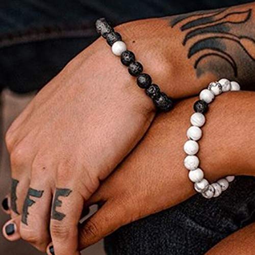 Softones 8Mm Lava Rock Aromatherapy Anxiety Essential Oil Diffuser Beads Bracelet For Men Women,Friendship Couples Gifts Natural Stone Bracelets #TOP6
