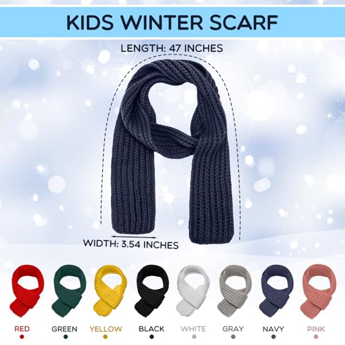 Liitrsh 24 Pcs Kids Scarf Bulk, 47 Inch Long Toddlers Winter Knitted Scarf Thick Warm Neck Warmer Scarves for Girls and Boys3