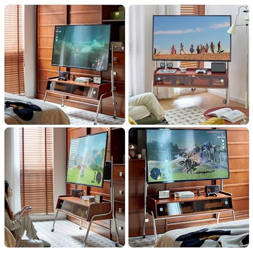 Soporte móvil para TV de 55 a 75 pulgadas con ruedas y estante miniatura 3