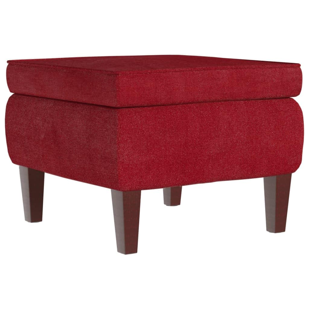 Tidyard Tabouret avec Pieds en Bois Rouge Bordeaux Velours, Pouf Repose-Pied Petit Siège Ottoman, Tabouret Bas pour Canapé, Chambre, Salon, Entrée