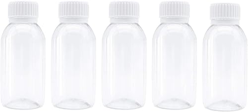 Miniatura 8 de TrendBox - Mini almacenamiento de PET vacío transparente 3.4 fl oz3.53 oz100 cc botellas de plástico duro duradero tapa tapa tapa redonda relleno