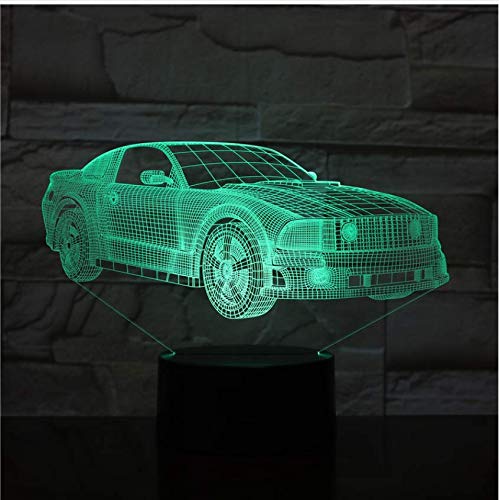 Preisvergleich Produktbild Kreative Illusion LIEBE Auto 3D LED Nachtlampe Romantisches Schlafzimmer Tischlampe Valentinstag Geschenke für Liebhaber Paare Jungen Kinder Schlaflicht