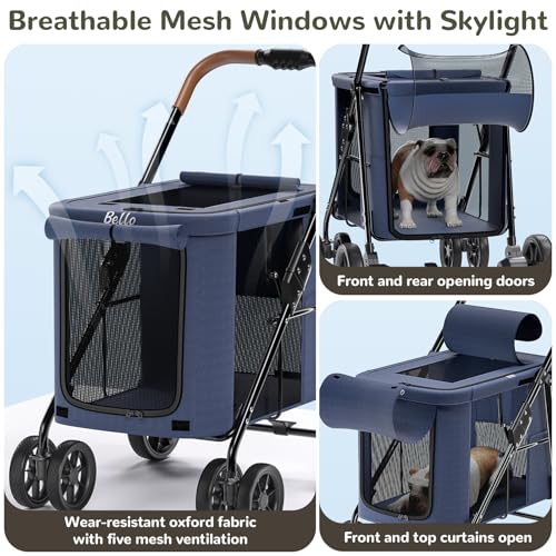 Poussette pour chiens jusqu'à 30 kg pliable à 4 roues