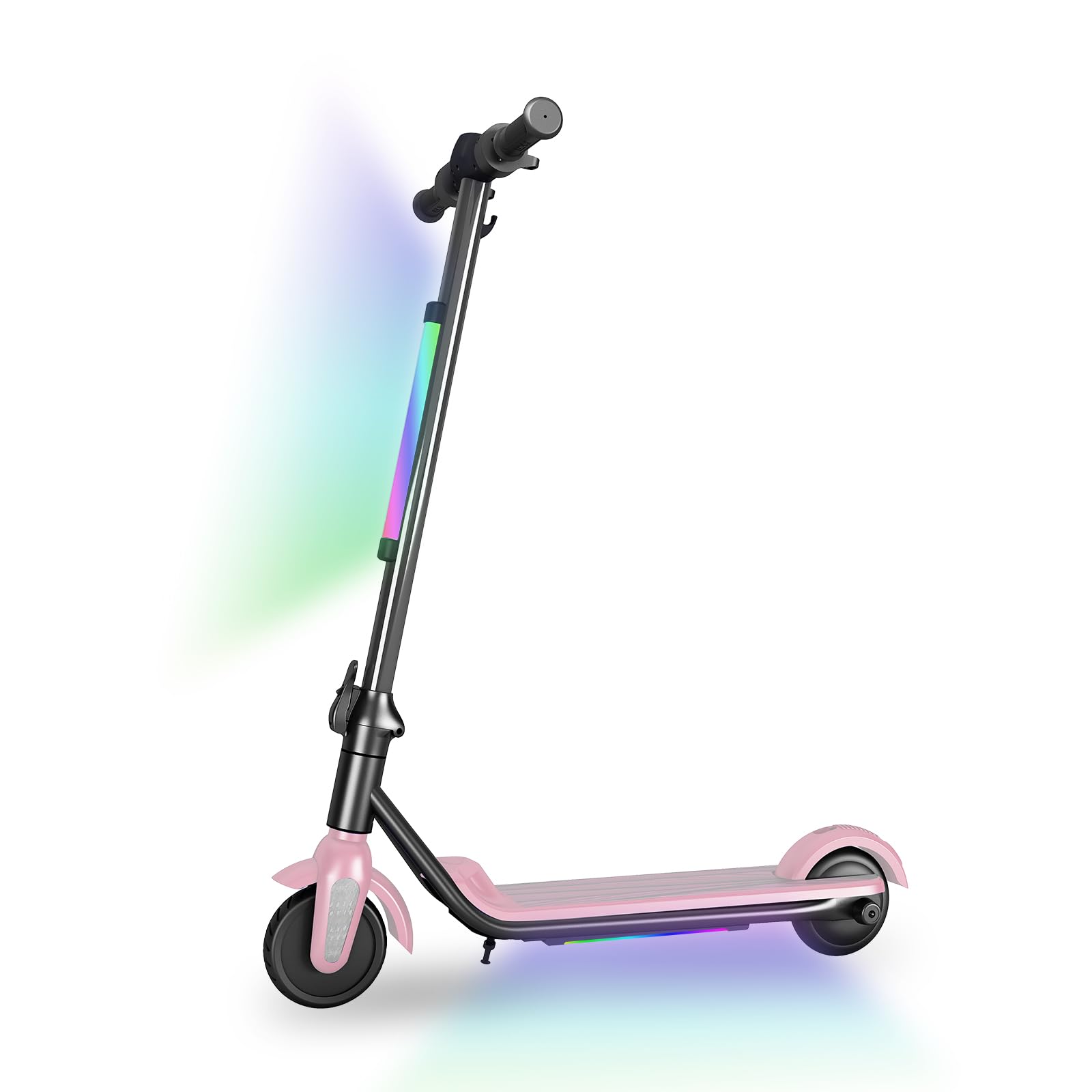 Scooter eléctrico para niños 6-12 años,Scooter eléctrico Plegable,Dos Tipos de Frenos,Alcance 5-8KM,Velocidad máxima 14KM/H,Luces Arco Iris,Luces LED,Patinete eléctrico niños