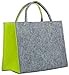 Brandsseller - Borsa per la spesa, in feltro, ca. 35 x 20 x 28 cm, colore: Grigio chiaro/Verde chiaro
