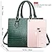 CHICAROUSAL Crossbody Purses and Handbags for Women PU Leather Tote Top Handle Satchel Shoulder Bags (DK Green Stw)