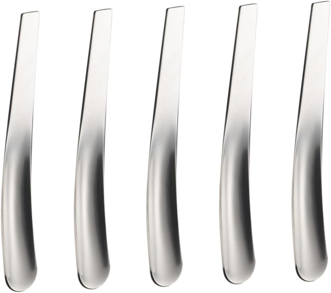 SOLUSTRE 5pcs Stainless Steel Egg Spoons Serving Spoons for Breakfast Smooth Surface Easy Cleaning Party Supplies
