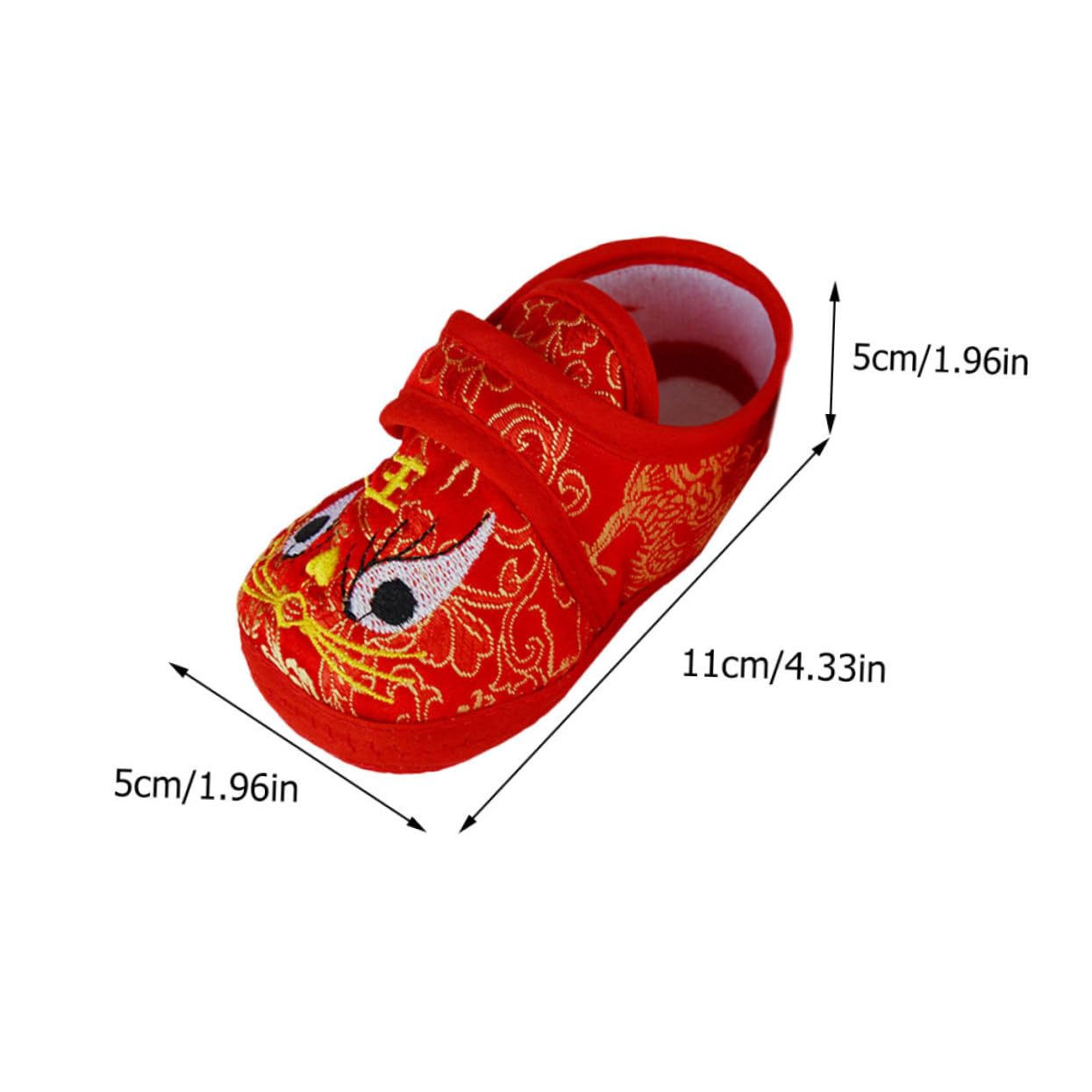 Hemoton Stylish Baby Shoes Chinese New Year Theme Breathable Nonslip Infant Learning Shoes Red