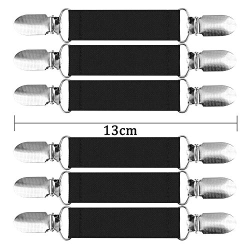 Ruisita 6 Pieces Fashion Fit Dress Clips Stainless Steel Elastic Clip Garments Glove Clips (Black) - Image 3
