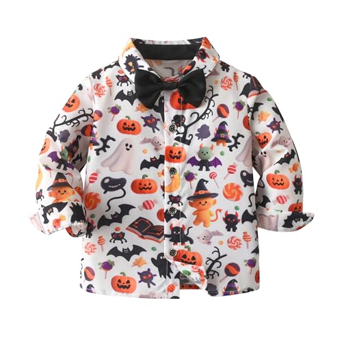 Image of Boarnseorl Baby Boys Pants Sets, Infant Long Sleeve Shirt + Pants + Bow Tie + Suspenders Outfits