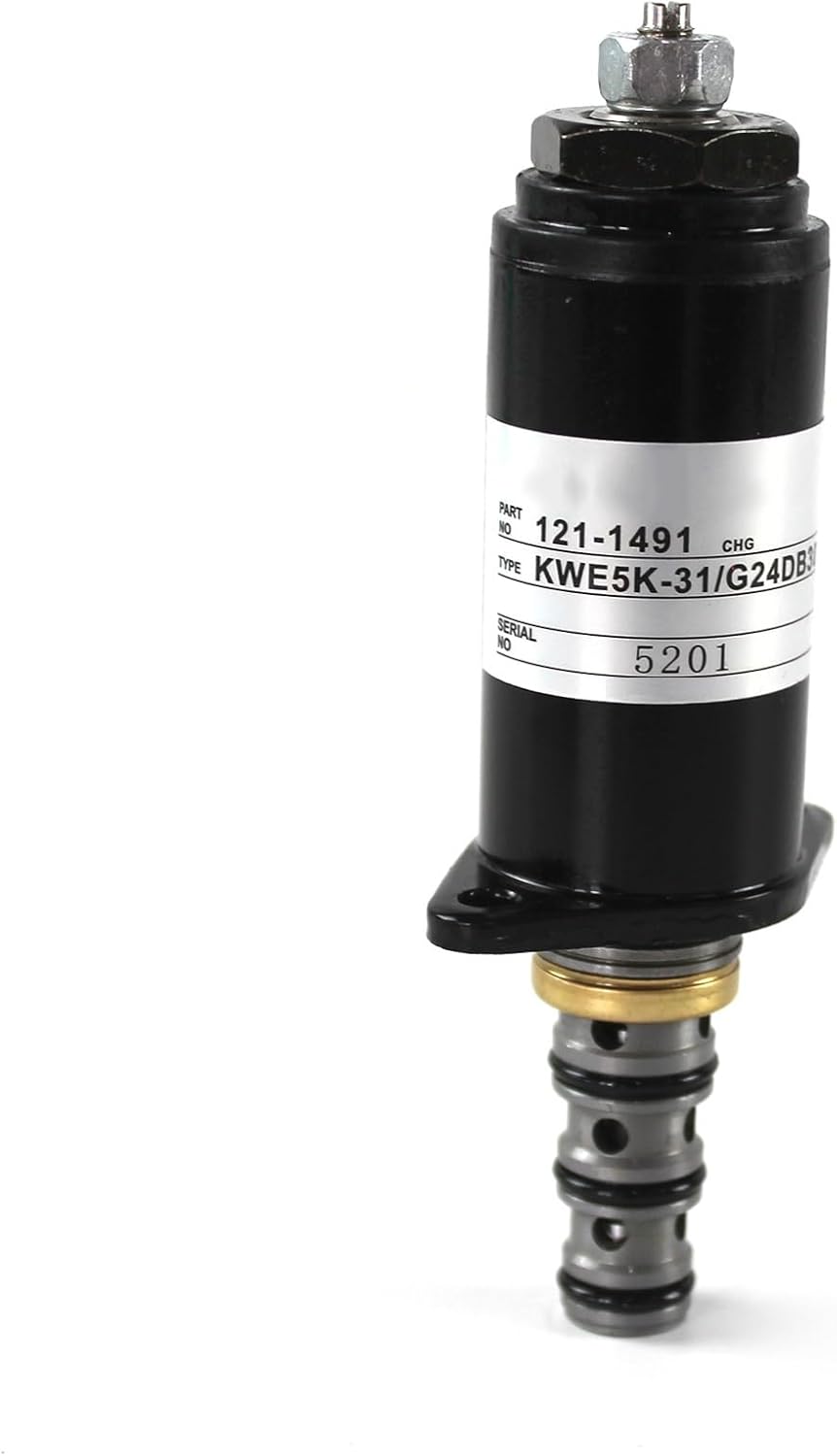 24V Solenoid Valve 121-1491 1211491 KWE5K-31/G24DB30 for Caterpillar 307B 308C 311B 312B 320 322B E320B E320C Excavator Aftermarket Replacement Parts