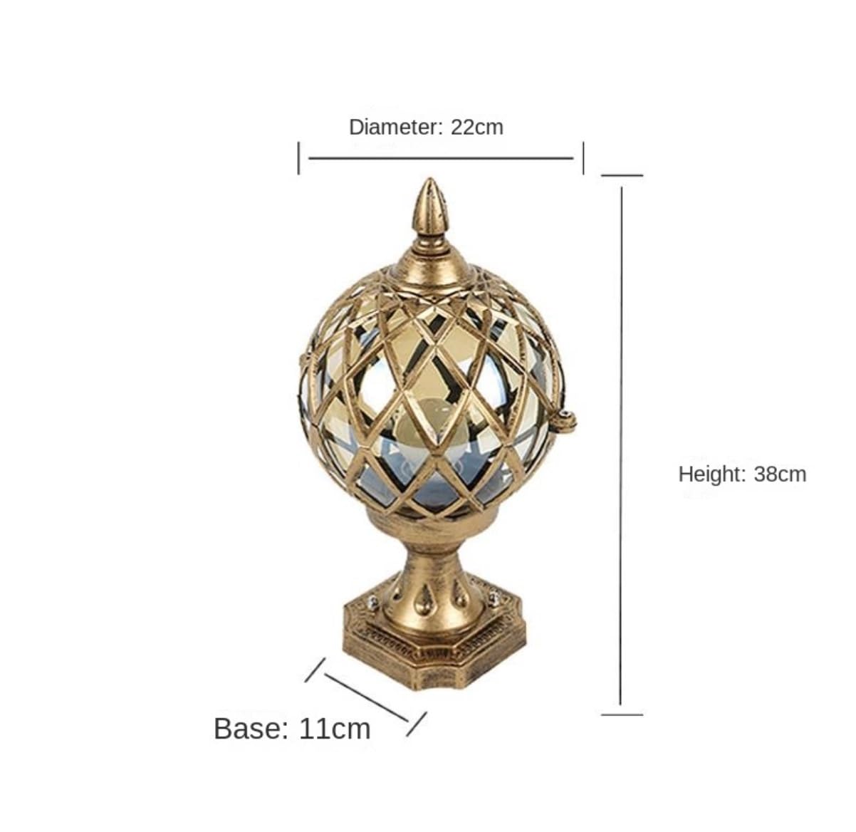 Lampa Słupki Kula Kolumna Światła E27 Aluminiowa Szklana Słup Zewnętrzne Lampy Słupkowe Dziedziniec Patio Ganek Brama Krajobraz Światło Zewnątrz i Drogę(Black)