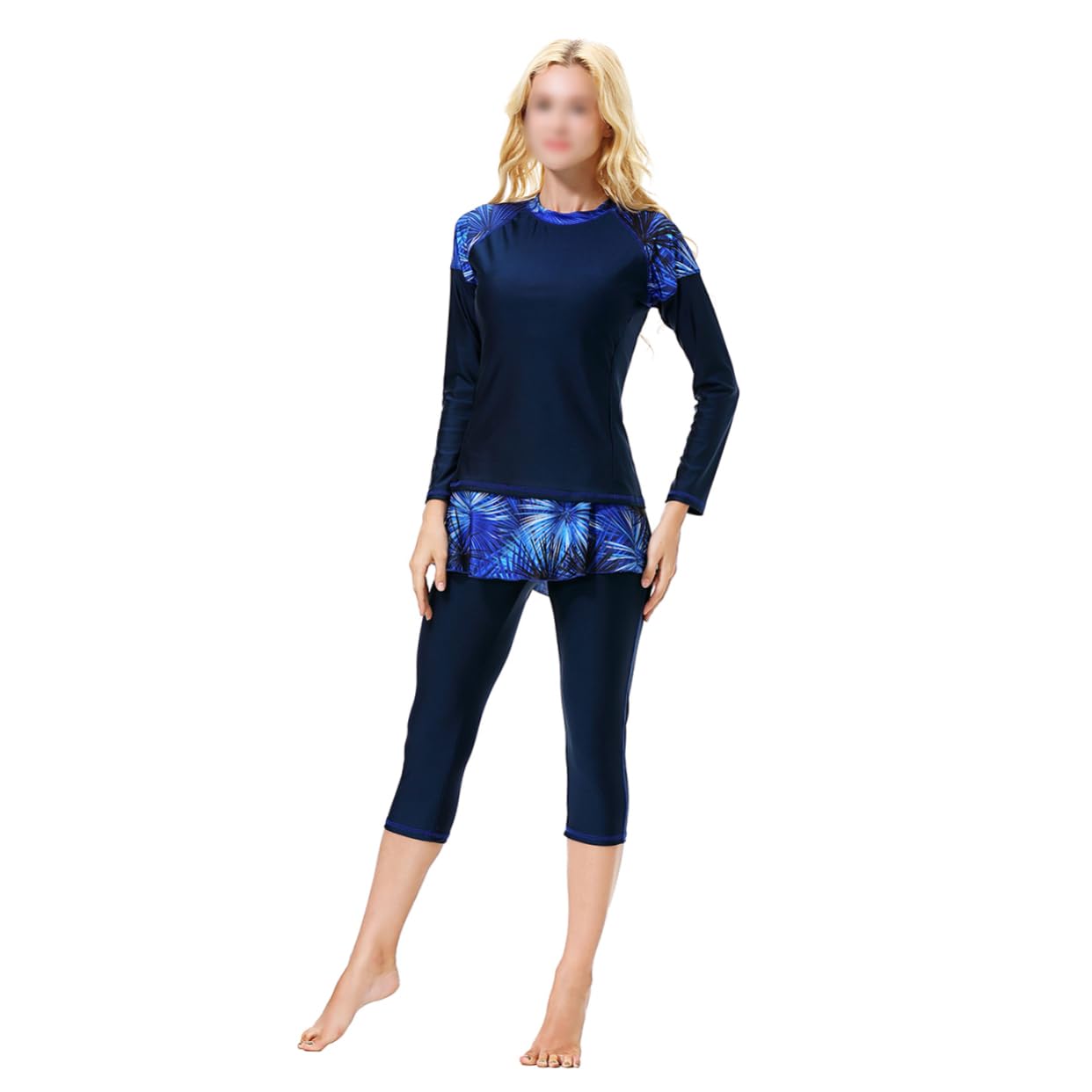 Traje De Baño Conservador De 3 Piezas Kit De Pantalones De Abrigo De Baño Traje De Baño Modesto Vestido De Playa para Mujer Ropa De Playa para Mujer Vestido De Natación para