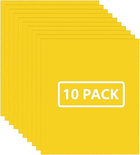 FUNKAKA Paquete de vinilo de transferencia de calor amarillo HTV de 12 x 10 pulgadas, vinilo amarillo brillante para planchar para camisetas, 10