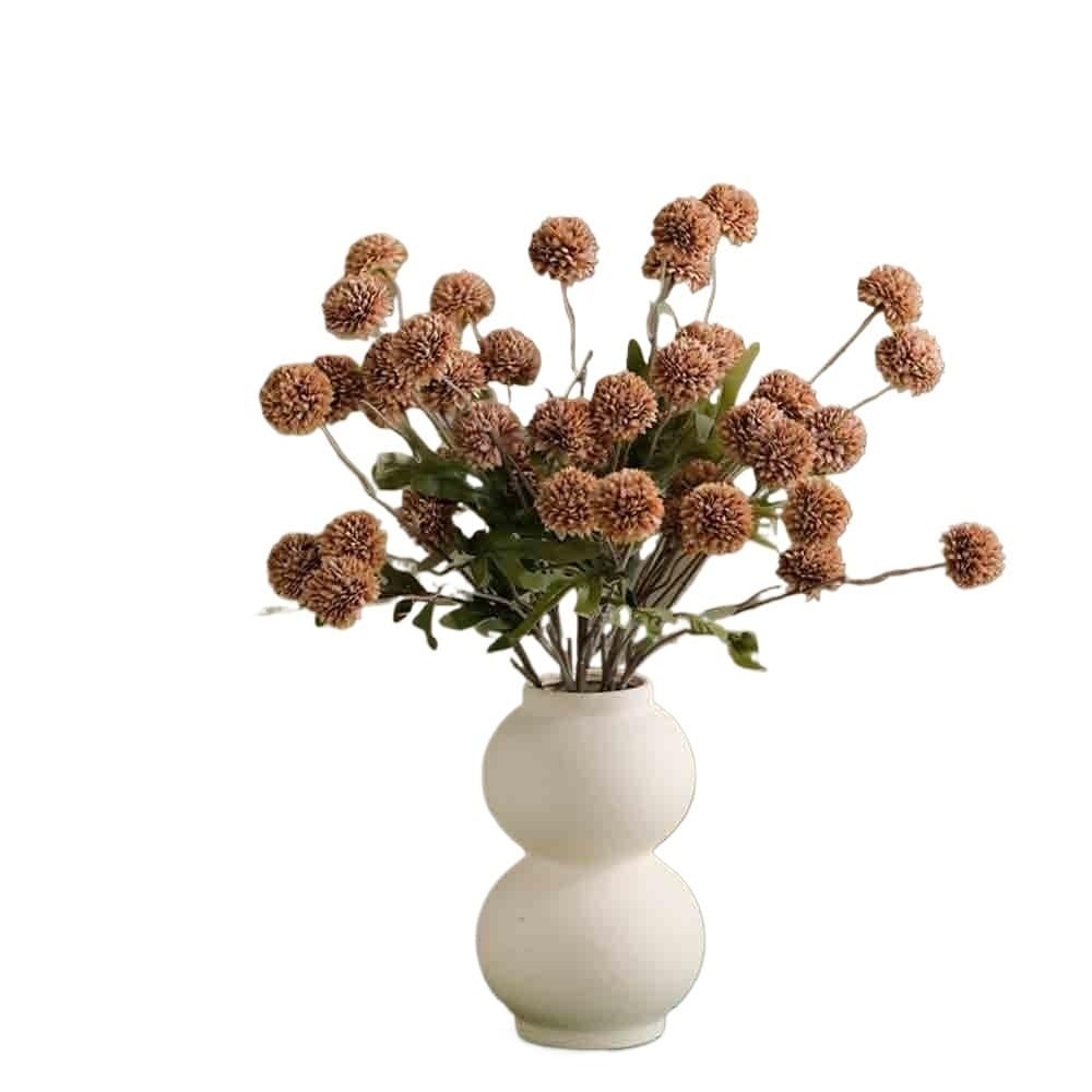 Bx9rE7tK3g Faux Flowers with Vase Dandelion Simulation Flowers Fake Flower Arrangement Home Living Room with Ceramic Vase Artificial Flowers