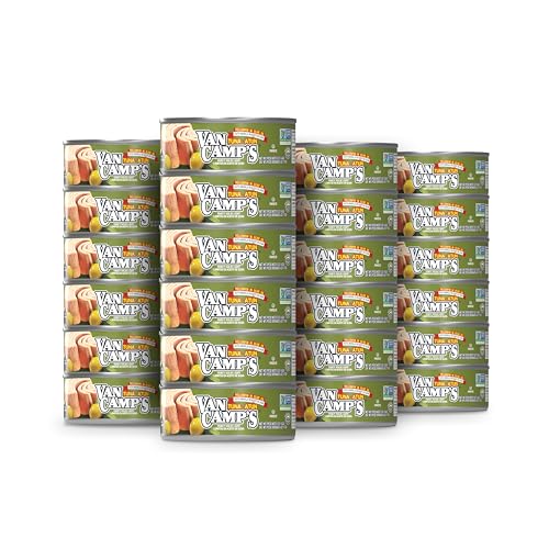 Van Camp's Seafood Solid Light Yellowfin Tuna in Water, 5 oz. Can (Pack of 48), Wild Caught Canned Tuna