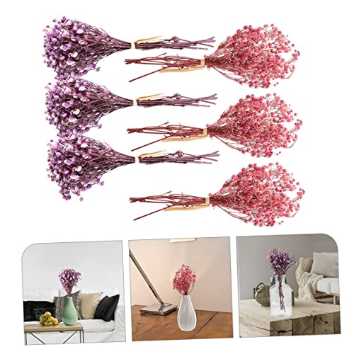 Ramo de 6 flores secas Babys Breath para decoración miniatura 3