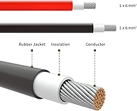 Vista 5 de HQST Cable de extensión de panel solar de 20 pies 10 AWG con conector hembra y macho Kit de adaptador de panel solar (20 pies rojo + 20 pies negro)