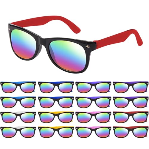 Cocurb 16 Pack Kids Sunglasses Party Favors Children Sunglasses Bulk Neon with UV 400 Protection Present for Boys and Girls Birthday Beach Pool Party Supplies
