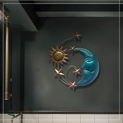 Miniatura 3 de BYNNIX Estatua de metal para colgar en la pared, decoración para el hogar, balcón, dormitorio, interior, exterior, jardín, oficina, decoración de