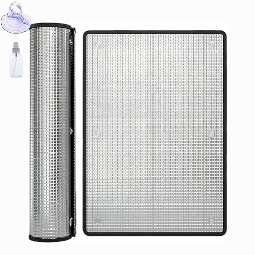 Película reflectante de calor for ventanas, lámina de aluminio de 8 mm con doble protección solar, lámina de vidrio con aislamiento térmico anti-UV, protección solar y privacidad for tragaluces, con v