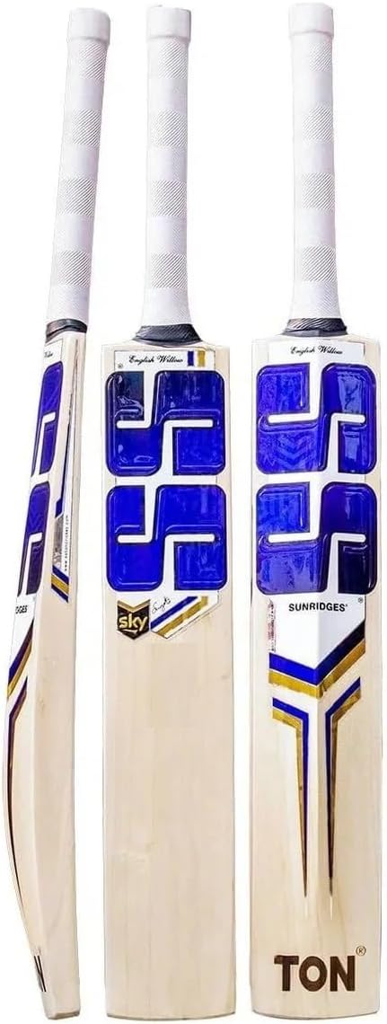 SS Sky English Willow Premium Cricket Bat (Bat Cover Included) - Size 4, Short Handle