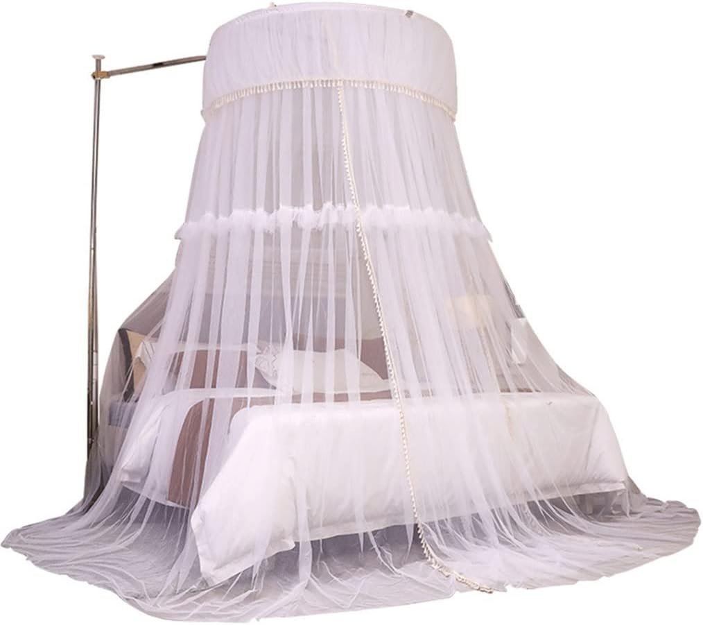 Luxury Extra Large Mosquito Net - Easy Install Finest Mesh Bed Canopy for Single to King Size Beds - Ideal for Home Decor & Travel (Color: White)