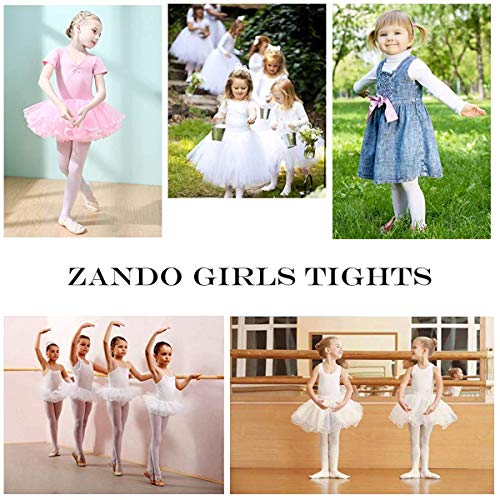 Zando Girls Stretchy Dance Tights Comfort Cotton Colorful Leggings Pants Elastic Ballet Footed Tight For Girl Light Green Small #TOP4