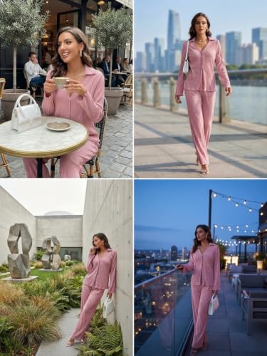 Image of GRECIILOOKS Co ord Set Women Stylish | Dress for Woman | Women's Summer Cord Set | Trendy Poly Cotton Pajama Set | Full Sleeve Beach & Resort Outfits