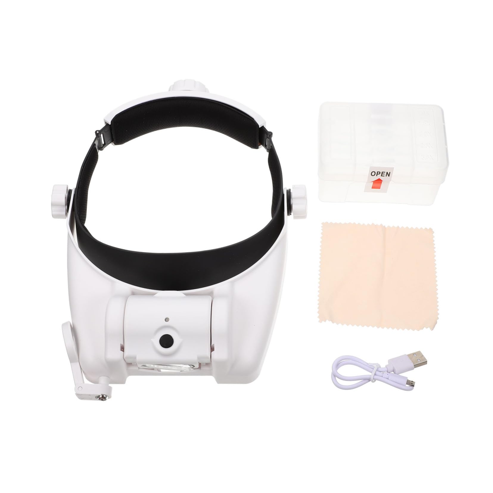 GOOHOCHY Magnifier Lamp Head-Mounted Magnifying Glass Led Lights 2X 4X 6X Magnification Lash Tech Tools