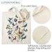 OUZ Flower Tote Bag - Aesthetic Butterfly Wildflower Canvas Bag for Women, Beach and Shopping - Reusable Grocery Tote (Beige-Butterfly2)