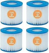 Pool Filter Type D/VII Cartridge, Type D Filter Compatible for Intex, Type VII Filter for Bestway...