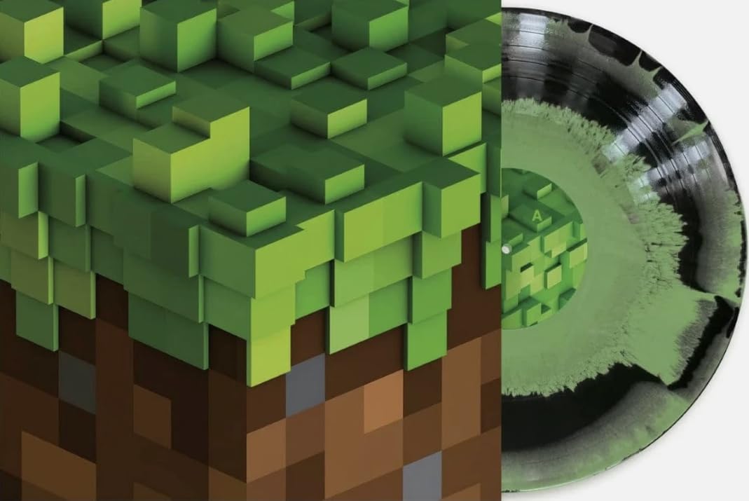 Minecraft Volume Alpha by C418 Green & Black Emerald Ore Swirl