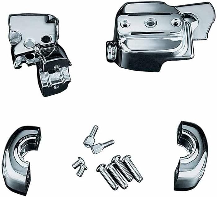 Kuryakyn 9126 Motorcycle Handlebar Accessory: Complete Chrome Replacement Brake and Clutch Control Dress-Up Kit for 1996-2017 Harley-Davidson Motorcycles, Single Disc