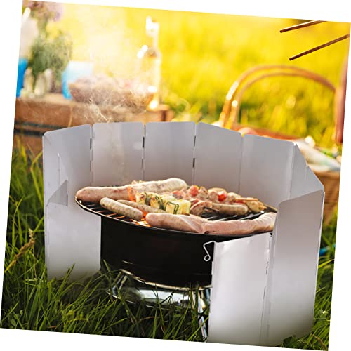 Ganazono 1Pc Barbecue Windshield Splatter Shield Guard Outdoor Windshield Outdoor Silver Aluminum Alloy Cooking Utensils Camp Stove Windshield Practical Bbq Windshield Hiking Supplies #TOP7