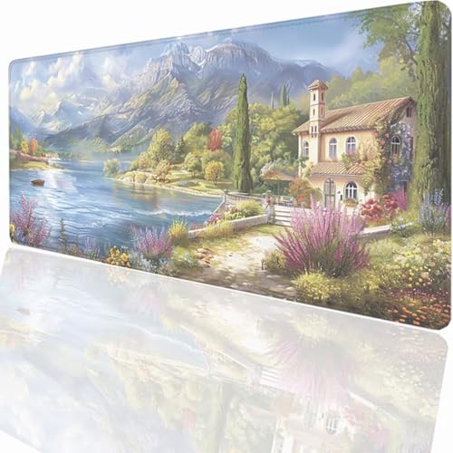 Tapis de souris gaming XXL grand tapis de bureau au design paysage moderne