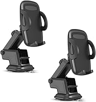 Vista 1 de Soporte de teléfono para parabrisas de automóvil, tablero de instrumentos con brazo extensible (paquete de 2), soporte universal para teléfono