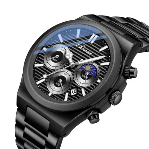 Image of Gosasa Fashion Men's Watches Date Business Watch Stainless Steel Luxury Style Luminous Quartz Waterproof Analog Display Male Wristwatch